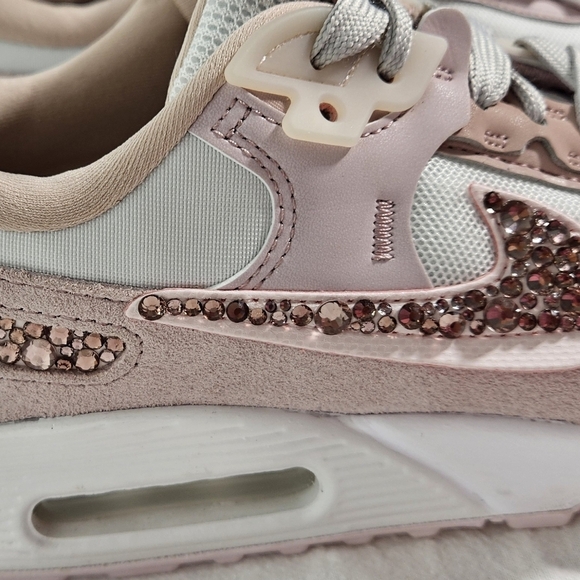 🌟Custom Bling Nike Air Max 90 Sneakers Shoes with Rhinestone Crystals Size 7🌟 - Picture 8 of 9